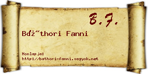 Báthori Fanni névjegykártya