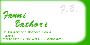 fanni bathori business card